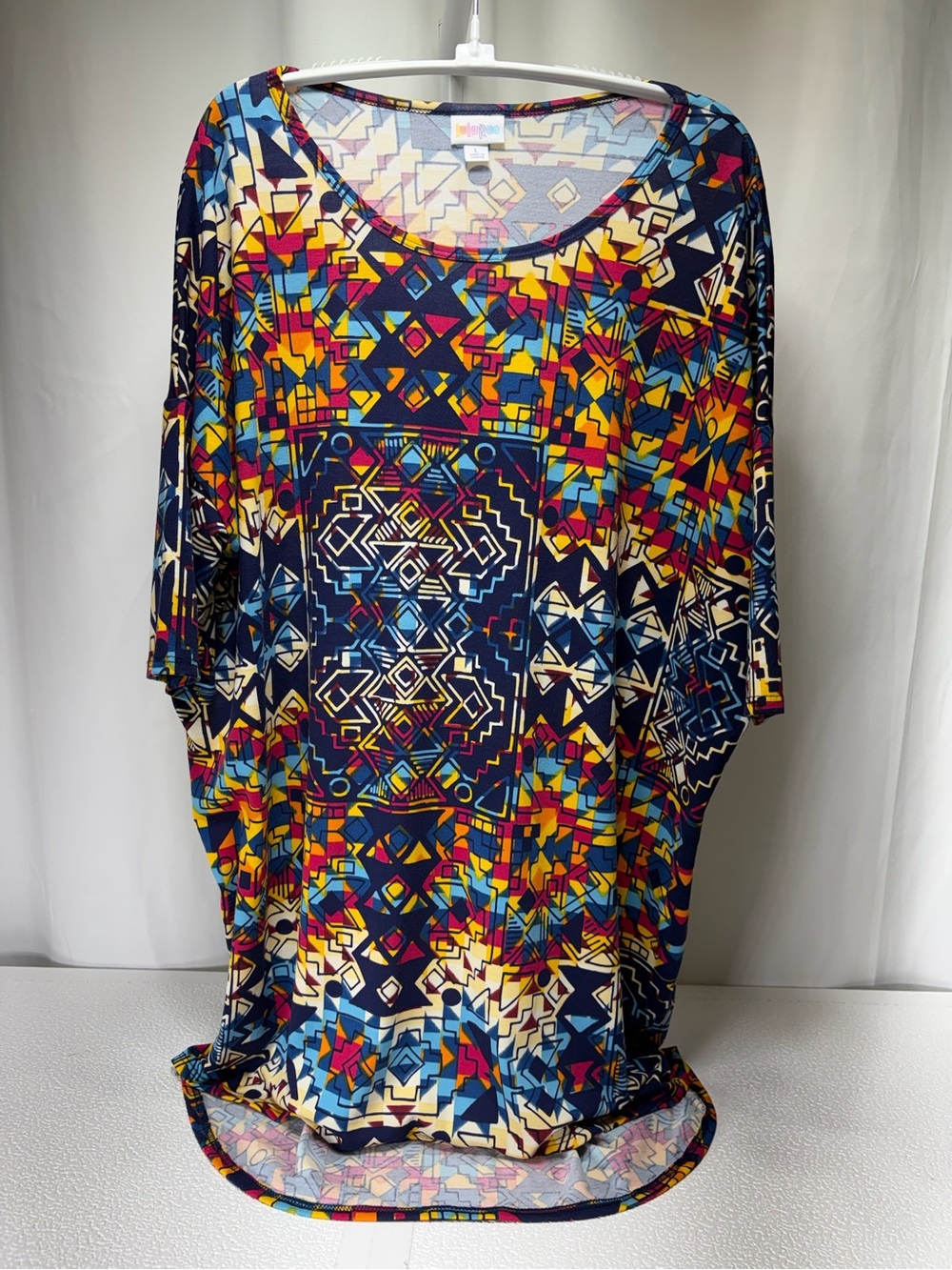 LuLaRoe Navy Multicolor Geo Tunic 4436